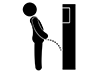 Standing Piss-Free Pictogram | Black and White Illustration