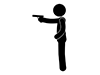 Hit a pistol-free pictogram | black and white illustration