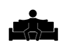 Sit on the couch-free pictograms | black and white illustrations