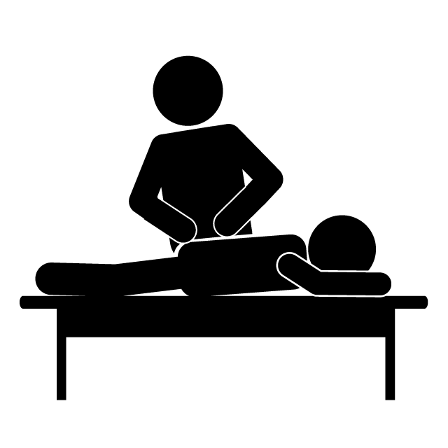 あんまマッサージ指圧師｜整骨院｜カイロプラクター｜カイロプラクティック - 挿絵/クリップアート/フリー/写真/アイコン/白黒/シンプル