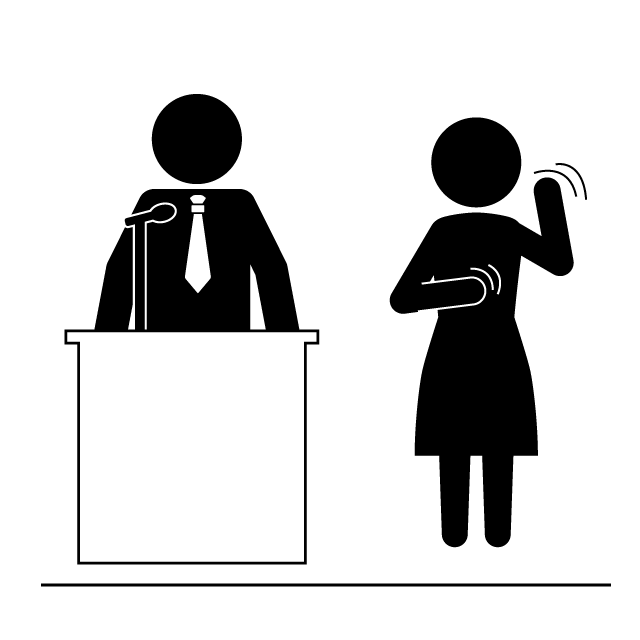 手話通訳士｜伝達｜世界共通｜言語 - 挿絵/クリップアート/フリー/写真/アイコン/白黒/シンプル