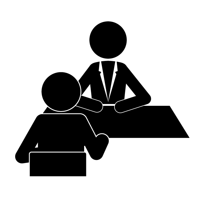 カウンセラー｜相談｜弁護士｜専門家 - 挿絵/クリップアート/フリー/写真/アイコン/白黒/シンプル