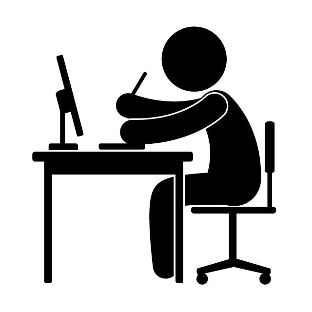 CADオペレーター｜建築家｜パソコン作業｜建設業 - 挿絵/クリップアート/フリー/写真/アイコン/白黒/シンプル