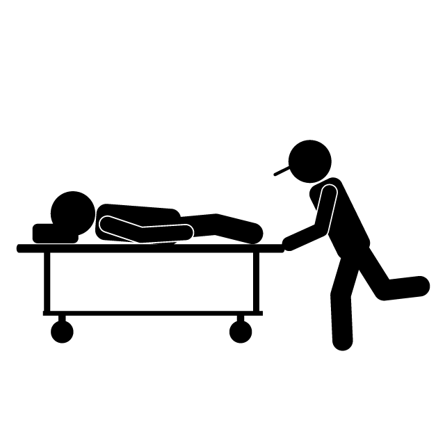 救急救命士｜レスキュー隊｜人命救助｜けが人 - 挿絵/クリップアート/フリー/写真/アイコン/白黒/シンプル