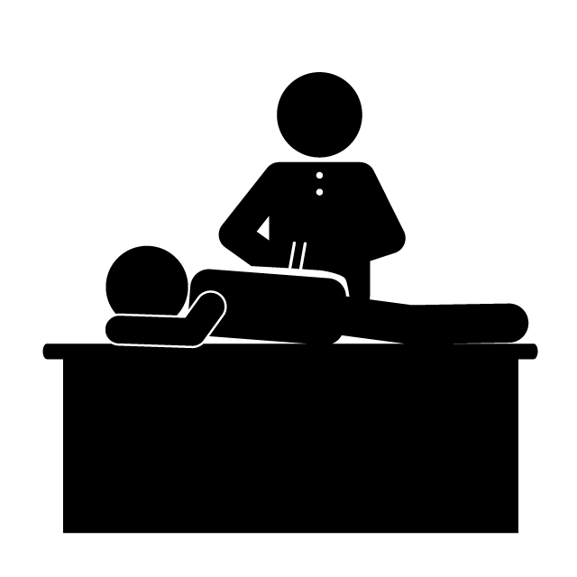 はり師｜きゅう師｜施術｜体調改善 - 挿絵/クリップアート/フリー/写真/アイコン/白黒/シンプル