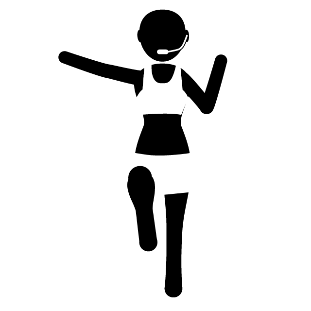 スポーツインストラクター｜運動｜エアロビクス｜フィットネスクラブ - 挿絵/クリップアート/フリー/写真/アイコン/白黒/シンプル