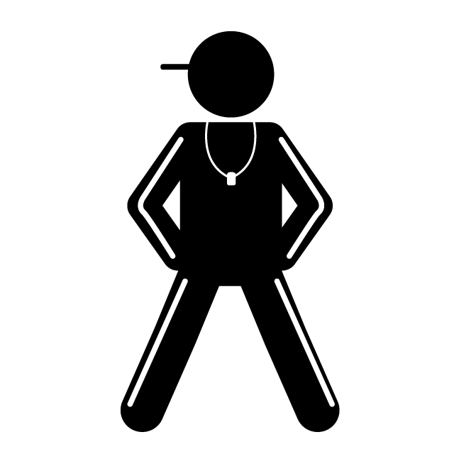 体育教師｜高校｜授業｜先生 - 挿絵/クリップアート/フリー/写真/アイコン/白黒/シンプル