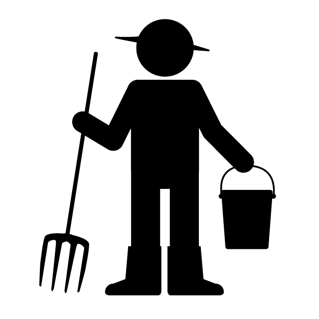 酪農家｜農業｜畑｜農作業 - 挿絵/クリップアート/フリー/写真/アイコン/白黒/シンプル