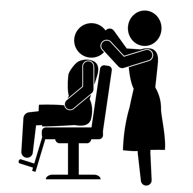 美容師｜スタイリスト｜髪の毛｜美容院 - 挿絵/クリップアート/フリー/写真/アイコン/白黒/シンプル