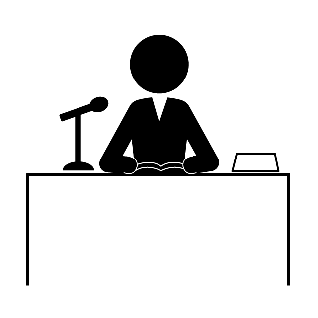 アナウンサー｜フリーアナウンサー｜女性｜放送局 - 挿絵/クリップアート/フリー/写真/アイコン/白黒/シンプル