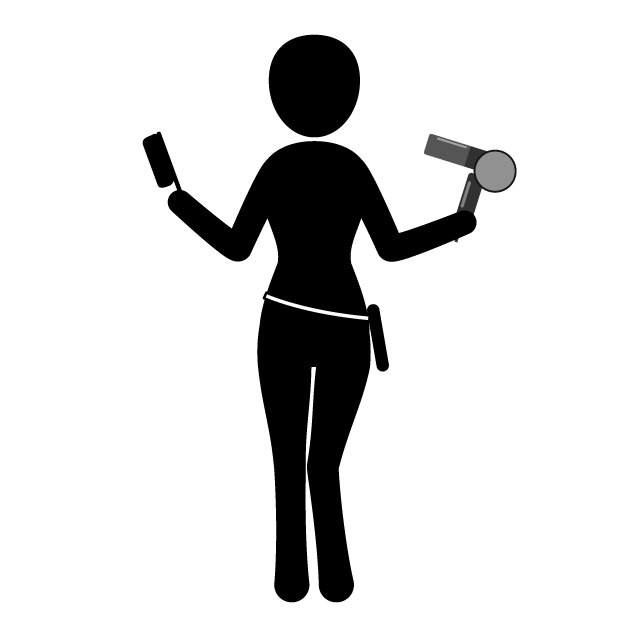 スタイリスト｜ヘアメイク｜化粧｜ファッション - 挿絵/クリップアート/フリー/写真/アイコン/白黒/シンプル