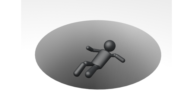 大きな穴/危険 - シンプル人物イラスト/人クリップアート/アイコン/黒色/ピクトグラム