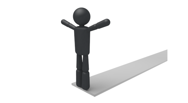 緊張の瞬間 - シンプル人物イラスト/人クリップアート/アイコン/黒色/ピクトグラム