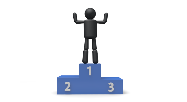 金メダル/表彰 - シンプル人物イラスト/人クリップアート/アイコン/黒色/ピクトグラム