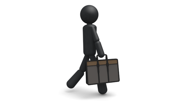 ビジネスマン - シンプル人物イラスト/人クリップアート/アイコン/黒色/ピクトグラム