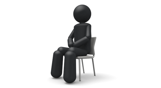 椅子/休み/腰掛ける - シンプル人物イラスト/人クリップアート/アイコン/黒色/ピクトグラム