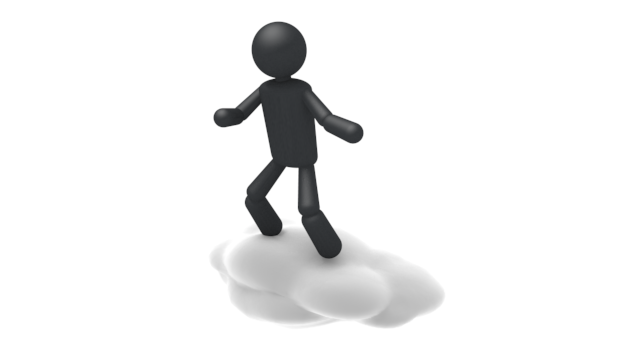 架空の乗り物 - シンプル人物イラスト/人クリップアート/アイコン/黒色/ピクトグラム