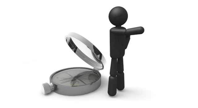 道に迷う/調べる - シンプル人物イラスト/人クリップアート/アイコン/黒色/ピクトグラム