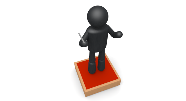 指揮者 - シンプル人物イラスト/人クリップアート/アイコン/黒色/ピクトグラム