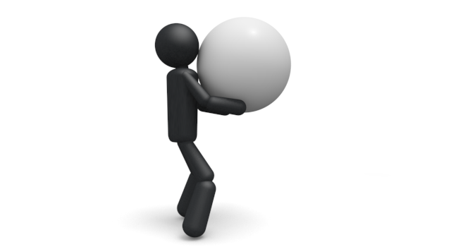 荷物を運ぶ - シンプル人物イラスト/人クリップアート/アイコン/黒色/ピクトグラム