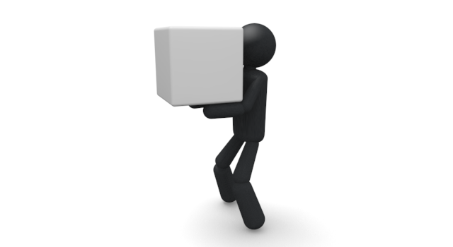 荷物を持つ - シンプル人物イラスト/人クリップアート/アイコン/黒色/ピクトグラム