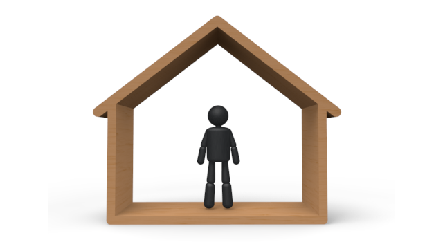 住宅/ホーム - シンプル人物イラスト/人クリップアート/アイコン/黒色/ピクトグラム