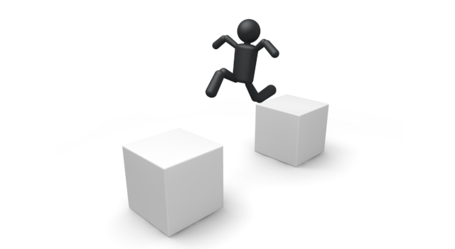 躍進 - シンプル人物イラスト/人クリップアート/アイコン/黒色/ピクトグラム