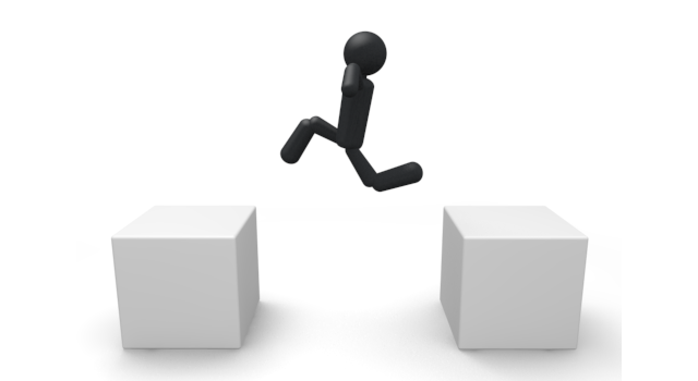 飛ぶ/跳ねる - シンプル人物イラスト/人クリップアート/アイコン/黒色/ピクトグラム