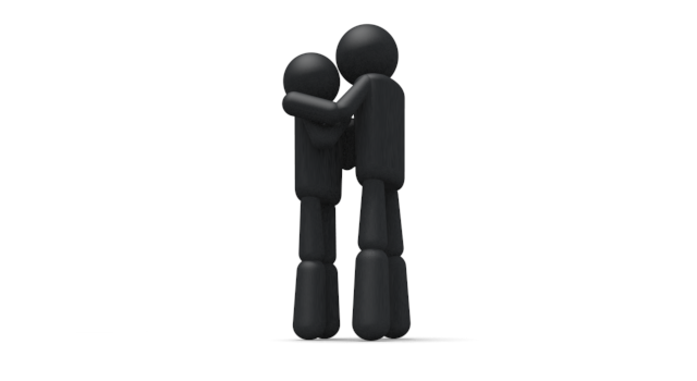 カップル - シンプル人物イラスト/人クリップアート/アイコン/黒色/ピクトグラム