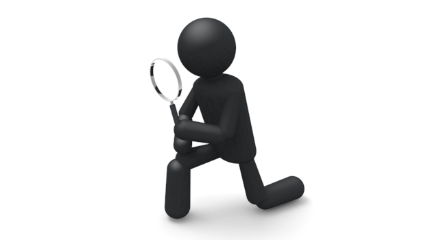 手がかりを見つける - シンプル人物イラスト/人クリップアート/アイコン/黒色/ピクトグラム