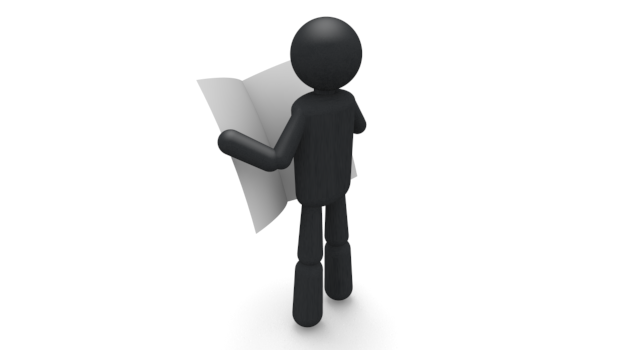 ニュースを読む - シンプル人物イラスト/人クリップアート/アイコン/黒色/ピクトグラム