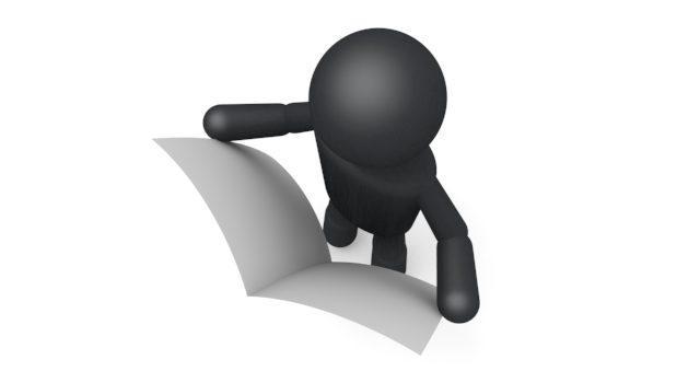 記事を読む - シンプル人物イラスト/人クリップアート/アイコン/黒色/ピクトグラム