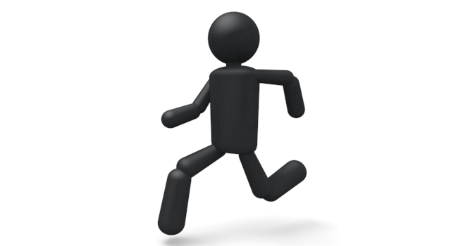 ダッシュ/緊急 - シンプル人物イラスト/人クリップアート/アイコン/黒色/ピクトグラム