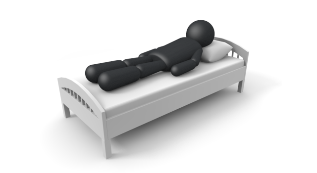 快眠 - シンプル人物イラスト/人クリップアート/アイコン/黒色/ピクトグラム