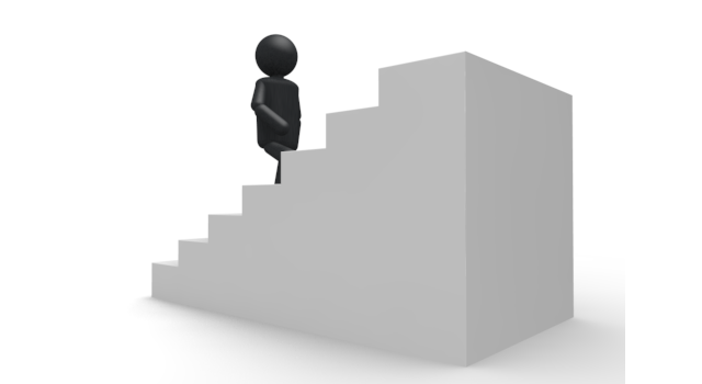 階段 - シンプル人物イラスト/人クリップアート/アイコン/黒色/ピクトグラム