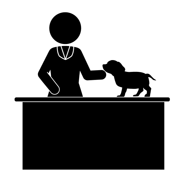 動物看護｜犬｜治療｜病気 - シンプル / クリップアート / アイコン / イラスト / 無料 / 白黒 / 二色 / PNG形式：背景透明
