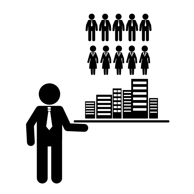 社労士/社会保険労務士｜会社｜企業｜社員 - シンプル / クリップアート / アイコン / イラスト / 無料 / 白黒 / 二色 / PNG形式：背景透明