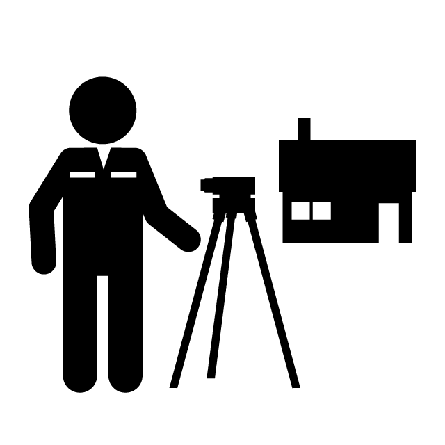 土地家屋調査士｜住宅｜不動産｜査定 - シンプル / クリップアート / アイコン / イラスト / 無料 / 白黒 / 二色 / PNG形式：背景透明