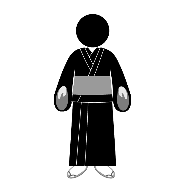 着付け｜和風｜着物｜帯 - シンプル / クリップアート / アイコン / イラスト / 無料 / 白黒 / 二色 / PNG形式：背景透明