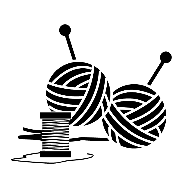 手芸｜毛糸｜セーター｜手編み - シンプル / クリップアート / アイコン / イラスト / 無料 / 白黒 / 二色 / PNG形式：背景透明