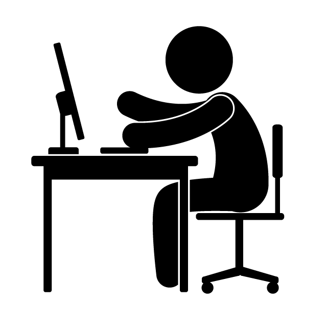 DTPデザイナー｜印刷業界｜デザイン｜パソコン/マック - シンプル / クリップアート / アイコン / イラスト / 無料 / 白黒 / 二色 / PNG形式：背景透明