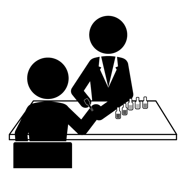 ネイリスト｜つめ｜おしゃれ｜カラフル - シンプル / クリップアート / アイコン / イラスト / 無料 / 白黒 / 二色 / PNG形式：背景透明