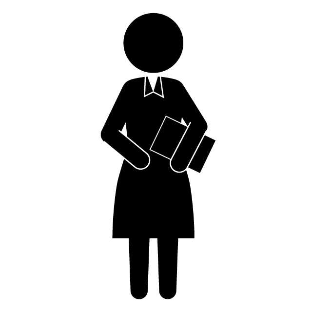 医療秘書｜病院｜医学｜病気 - シンプル / クリップアート / アイコン / イラスト / 無料 / 白黒 / 二色 / PNG形式：背景透明