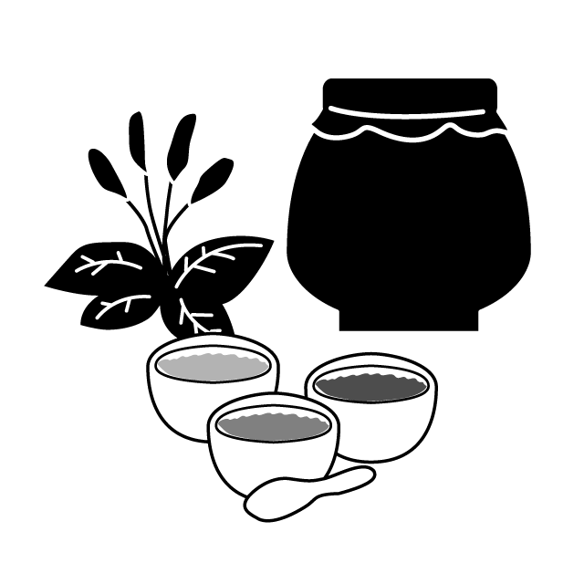 漢方｜健康｜薬｜美容 - シンプル / クリップアート / アイコン / イラスト / 無料 / 白黒 / 二色 / PNG形式：背景透明