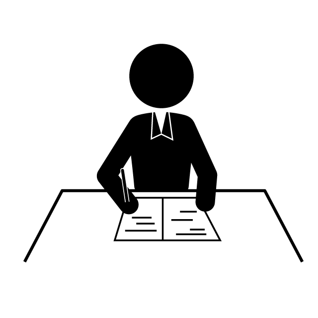 介護事務｜老人ホーム｜介護施設｜福祉 - シンプル / クリップアート / アイコン / イラスト / 無料 / 白黒 / 二色 / PNG形式：背景透明