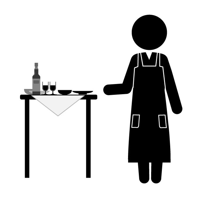 フードコーディネーター/フードアドバイザー｜料理｜栄養管理｜食品 - シンプル / クリップアート / アイコン / イラスト / 無料 / 白黒 / 二色 / PNG形式：背景透明