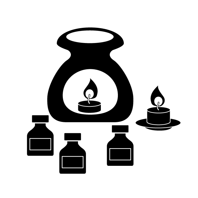 アロマ｜リラックス｜匂い｜雰囲気 - シンプル / クリップアート / アイコン / イラスト / 無料 / 白黒 / 二色 / PNG形式：背景透明