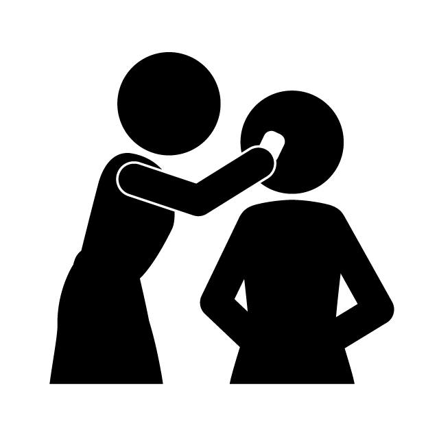 メイクアップアーティスト｜化粧｜フェイス｜スタイリスト - シンプル / クリップアート / アイコン / イラスト / 無料 / 白黒 / 二色 / PNG形式：背景透明