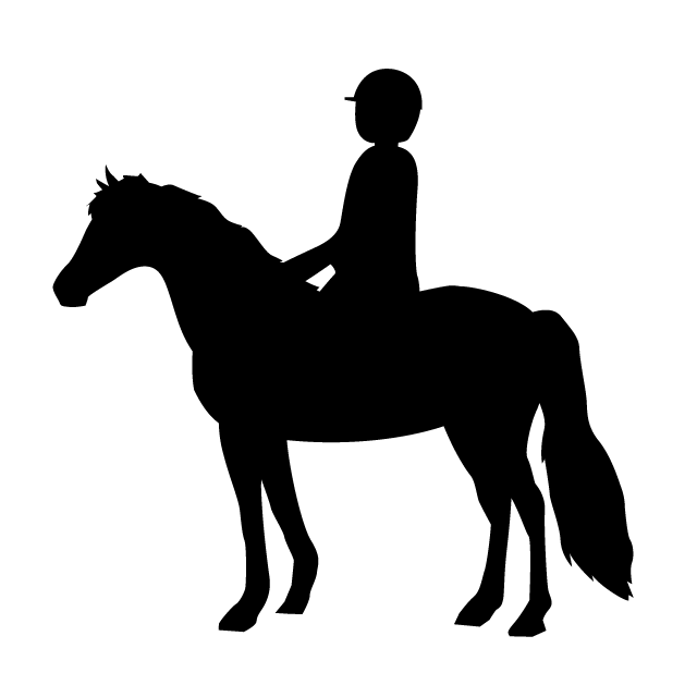 乗馬｜競技｜馬｜競馬 - シンプル / クリップアート / アイコン / イラスト / 無料 / 白黒 / 二色 / PNG形式：背景透明