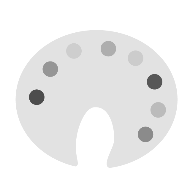 色彩｜パレット｜絵の具｜絵画 - シンプル / クリップアート / アイコン / イラスト / 無料 / 白黒 / 二色 / PNG形式：背景透明